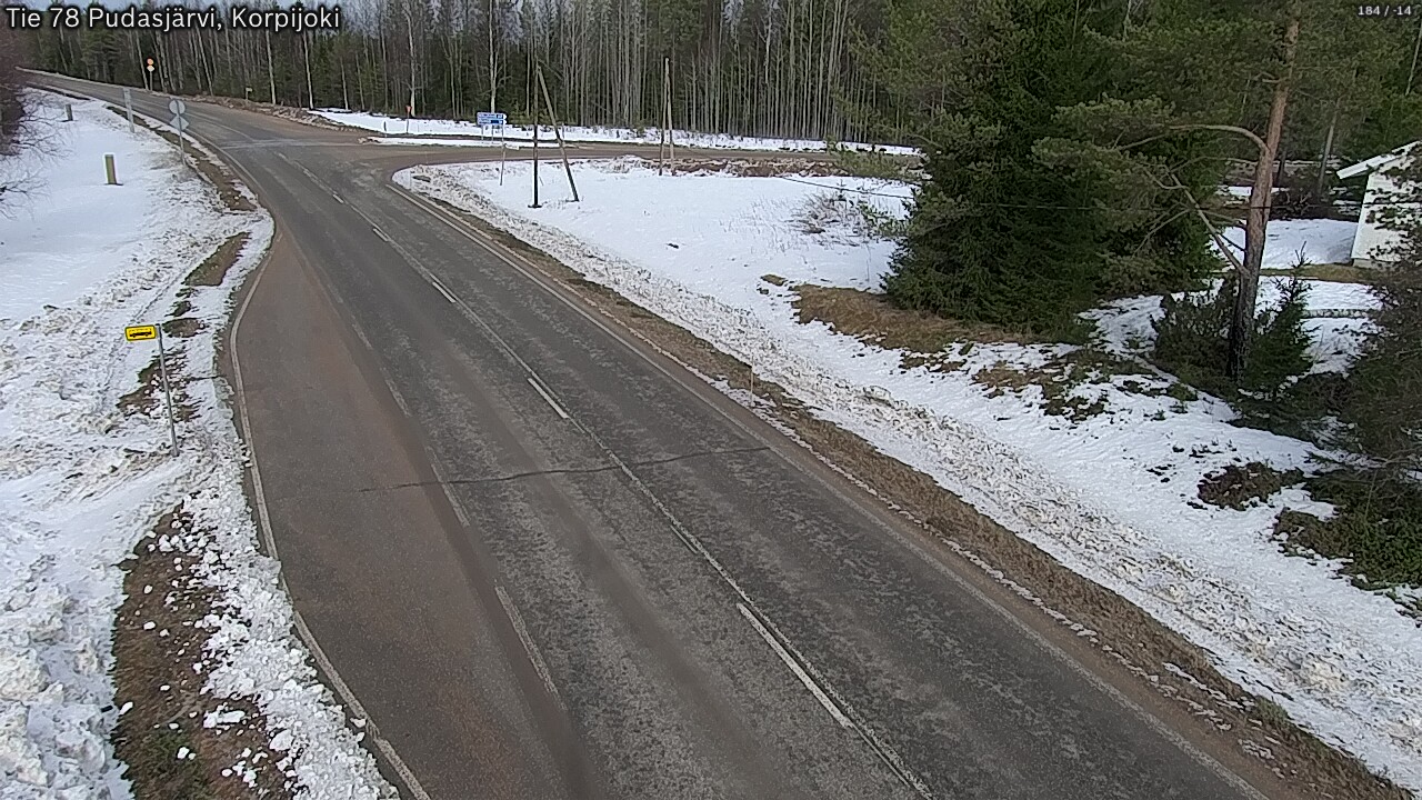 Weather Camera Image Väg 78 Pudasjärvi, Korpijoki, Pudasjärvi, Pohjois-Pohjanmaa