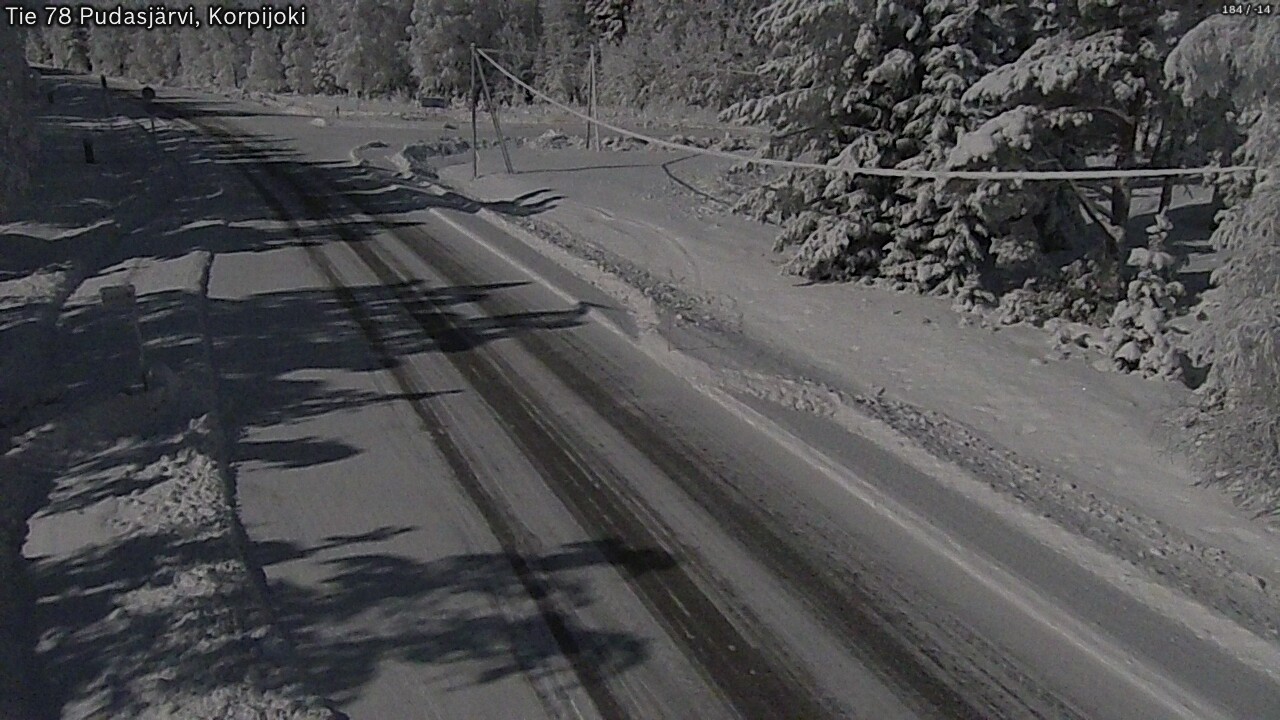 Weather Camera Image Road 78 Pudasjärvi, Korpijoki, Pudasjärvi, Pohjois-Pohjanmaa