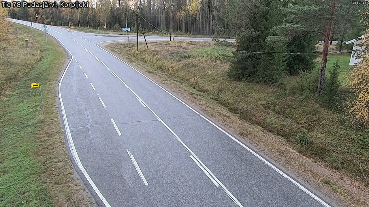 Weather Camera Image Road 78 Pudasjärvi, Korpijoki, Pudasjärvi, Pohjois-Pohjanmaa
