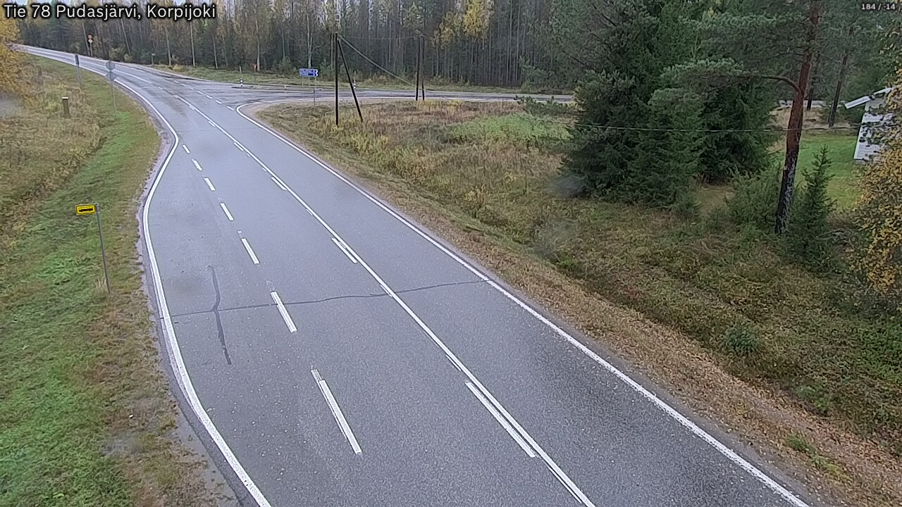 Weather Camera Image Road 78 Pudasjärvi, Korpijoki, Pudasjärvi, Pohjois-Pohjanmaa