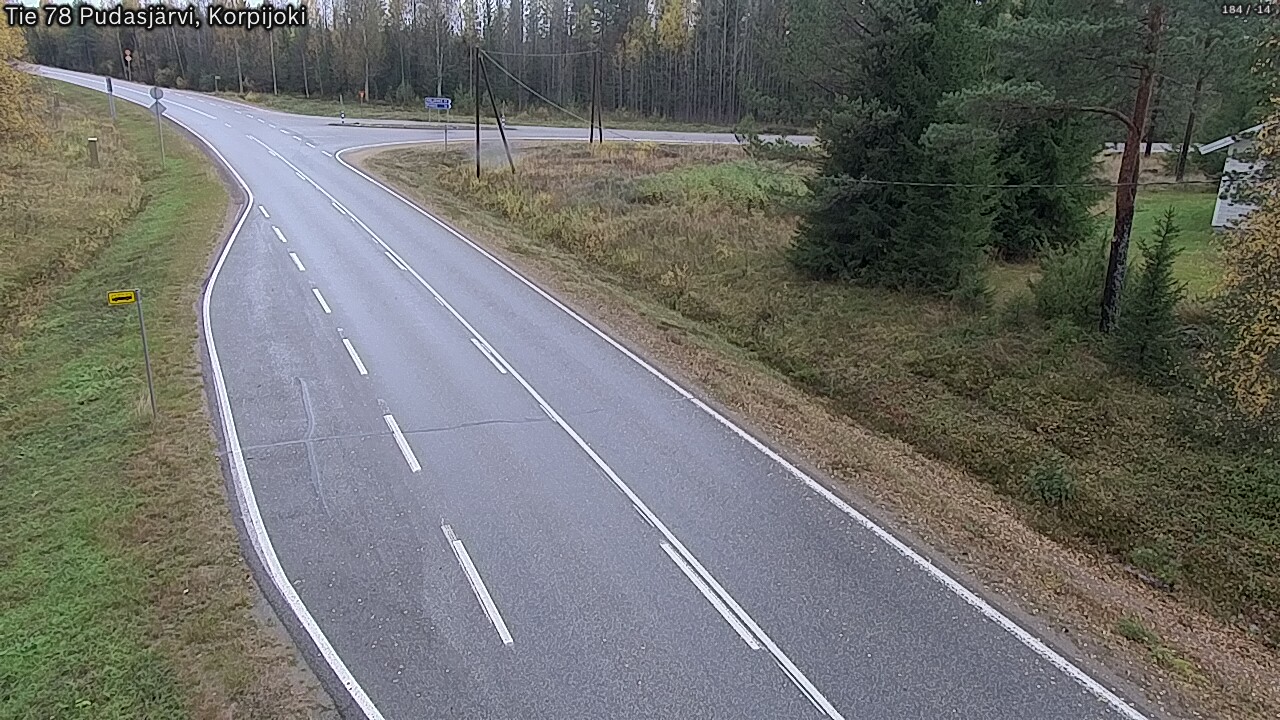 Weather Camera Image Road 78 Pudasjärvi, Korpijoki, Pudasjärvi, Pohjois-Pohjanmaa