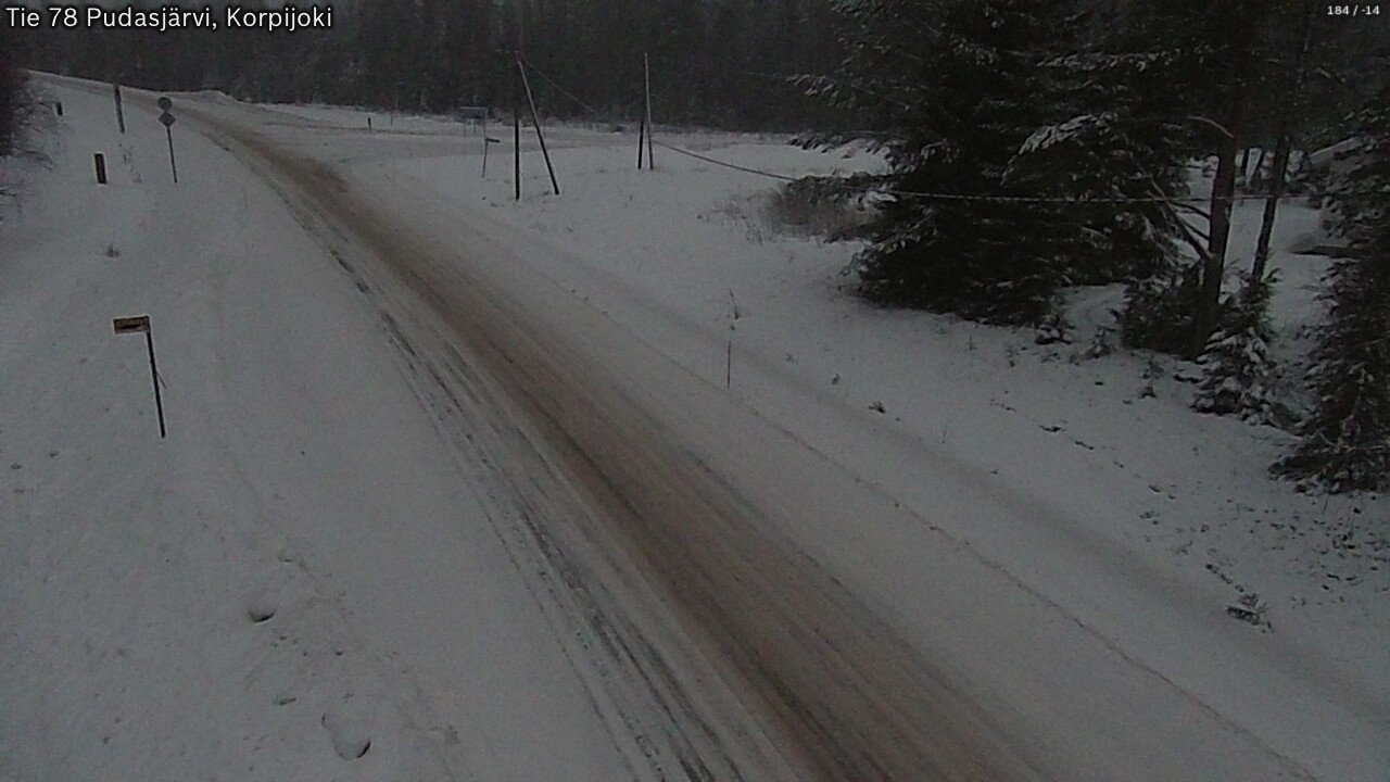 Weather Camera Image Road 78 Pudasjärvi, Korpijoki, Pudasjärvi, Pohjois-Pohjanmaa
