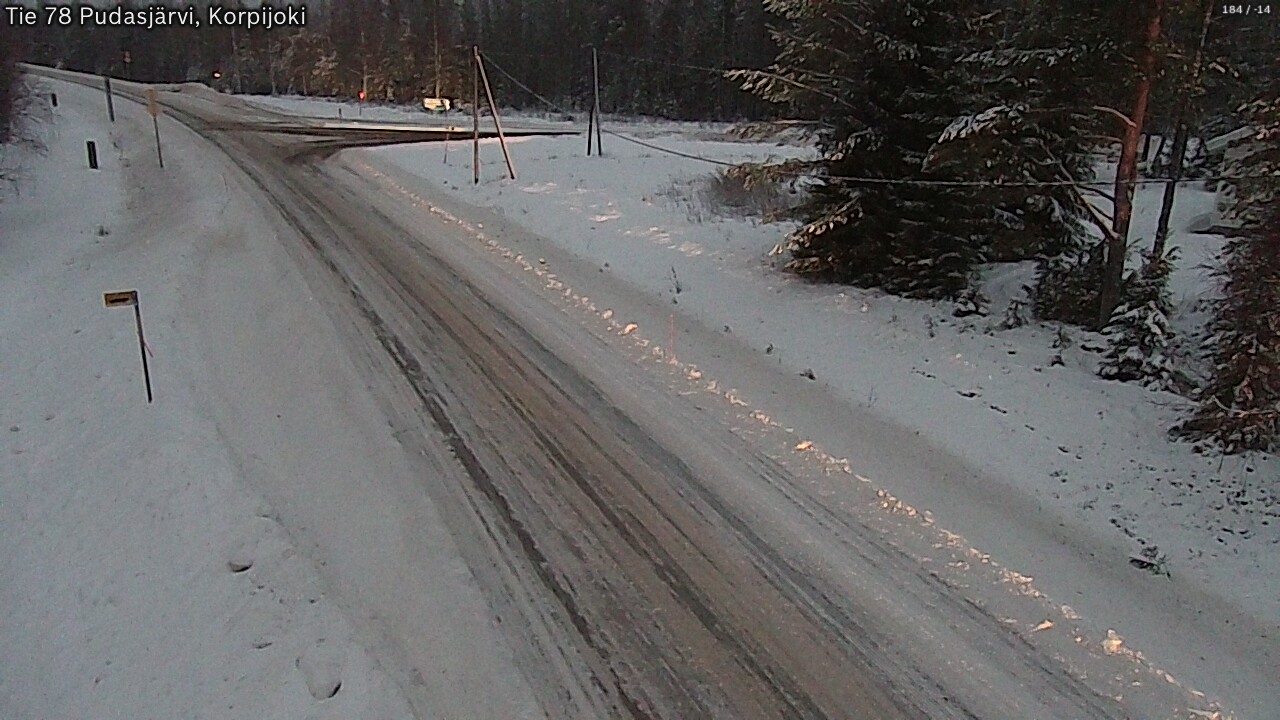 Weather Camera Image Road 78 Pudasjärvi, Korpijoki, Pudasjärvi, Pohjois-Pohjanmaa