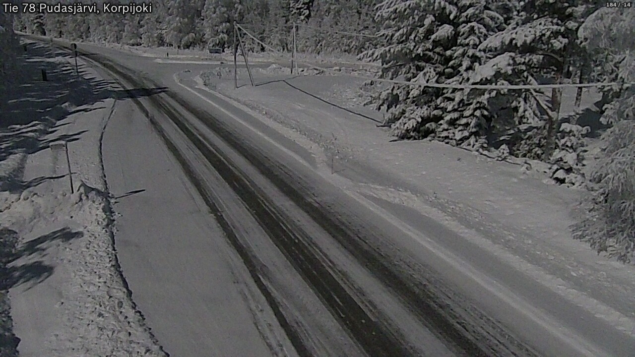 Weather Camera Image Road 78 Pudasjärvi, Korpijoki, Pudasjärvi, Pohjois-Pohjanmaa