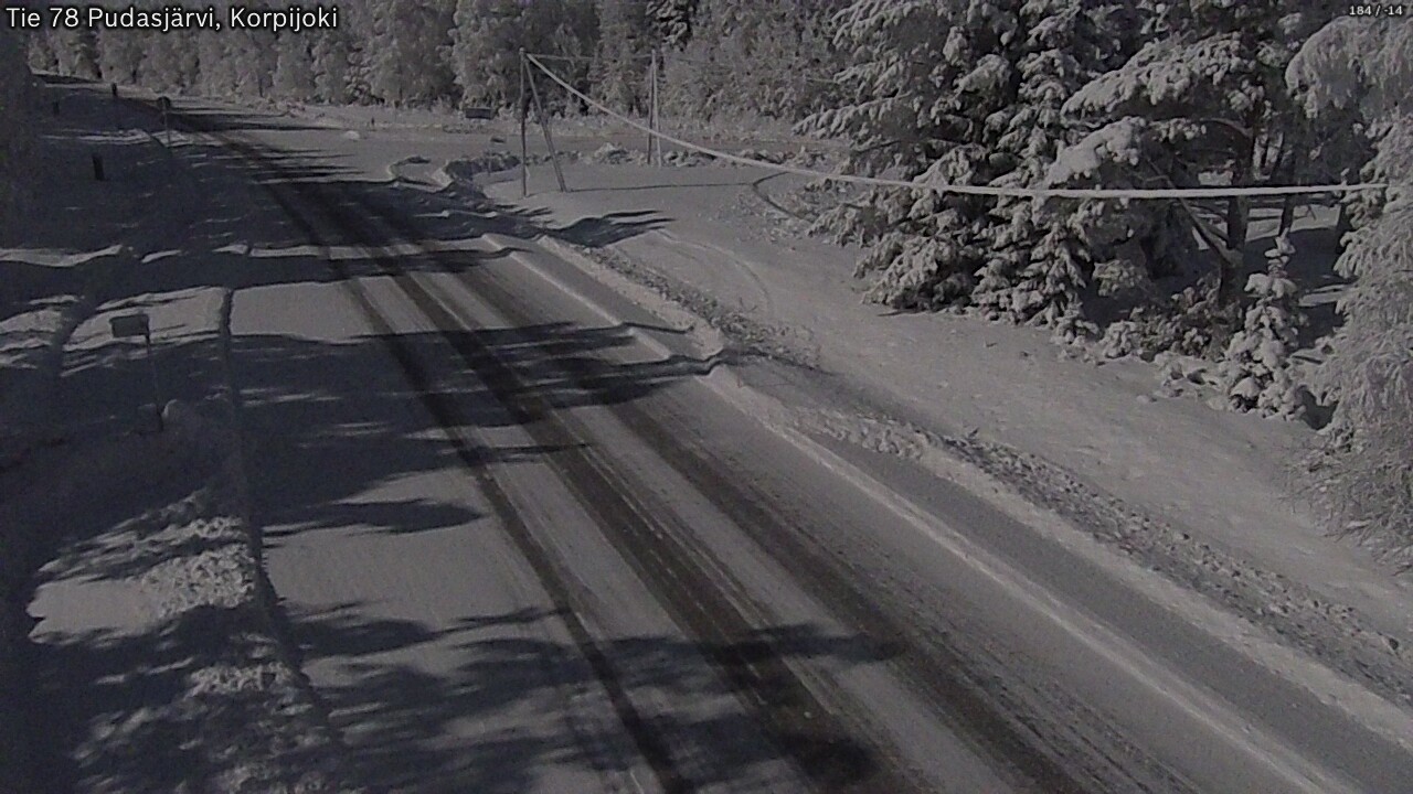 Weather Camera Image Road 78 Pudasjärvi, Korpijoki, Pudasjärvi, Pohjois-Pohjanmaa