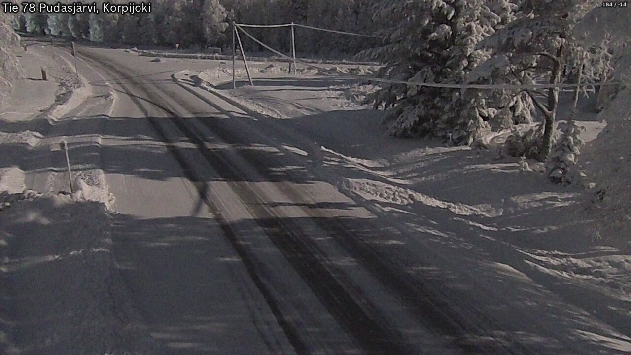 Weather Camera Image Road 78 Pudasjärvi, Korpijoki, Pudasjärvi, Pohjois-Pohjanmaa