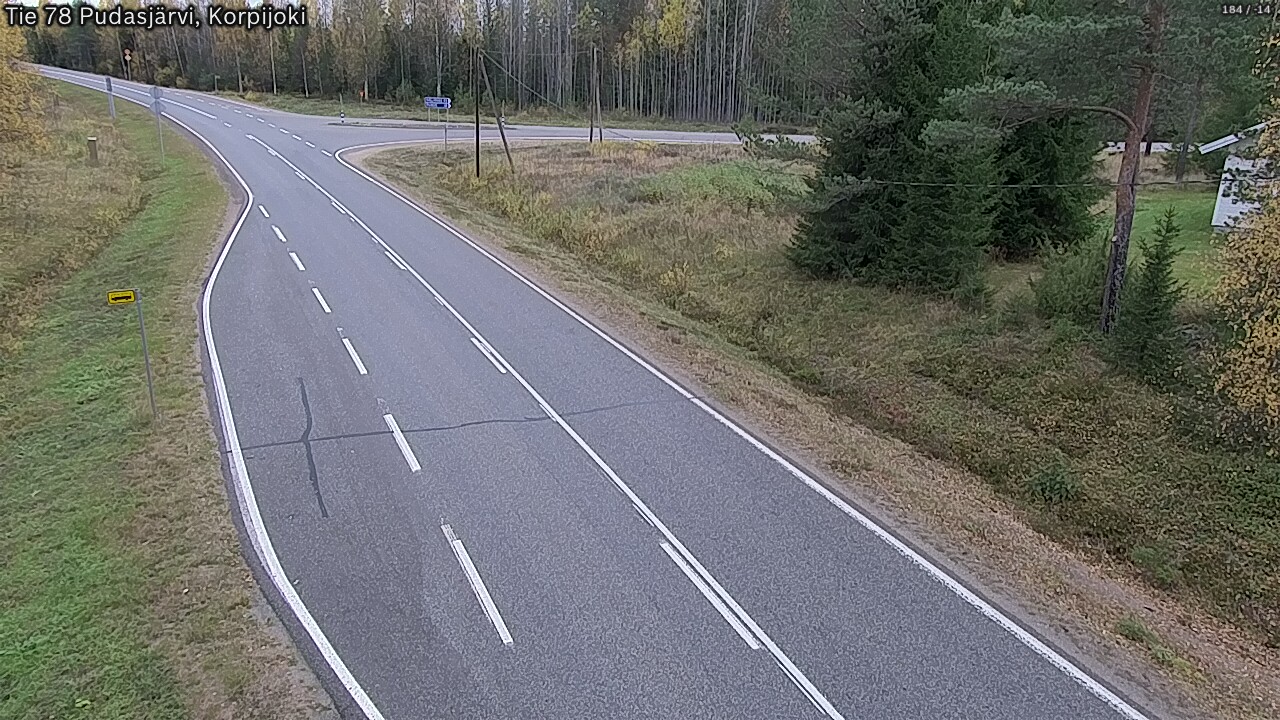 Weather Camera Image Road 78 Pudasjärvi, Korpijoki, Pudasjärvi, Pohjois-Pohjanmaa