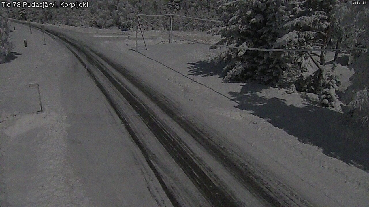 Weather Camera Image Väg 78 Pudasjärvi, Korpijoki, Pudasjärvi, Pohjois-Pohjanmaa