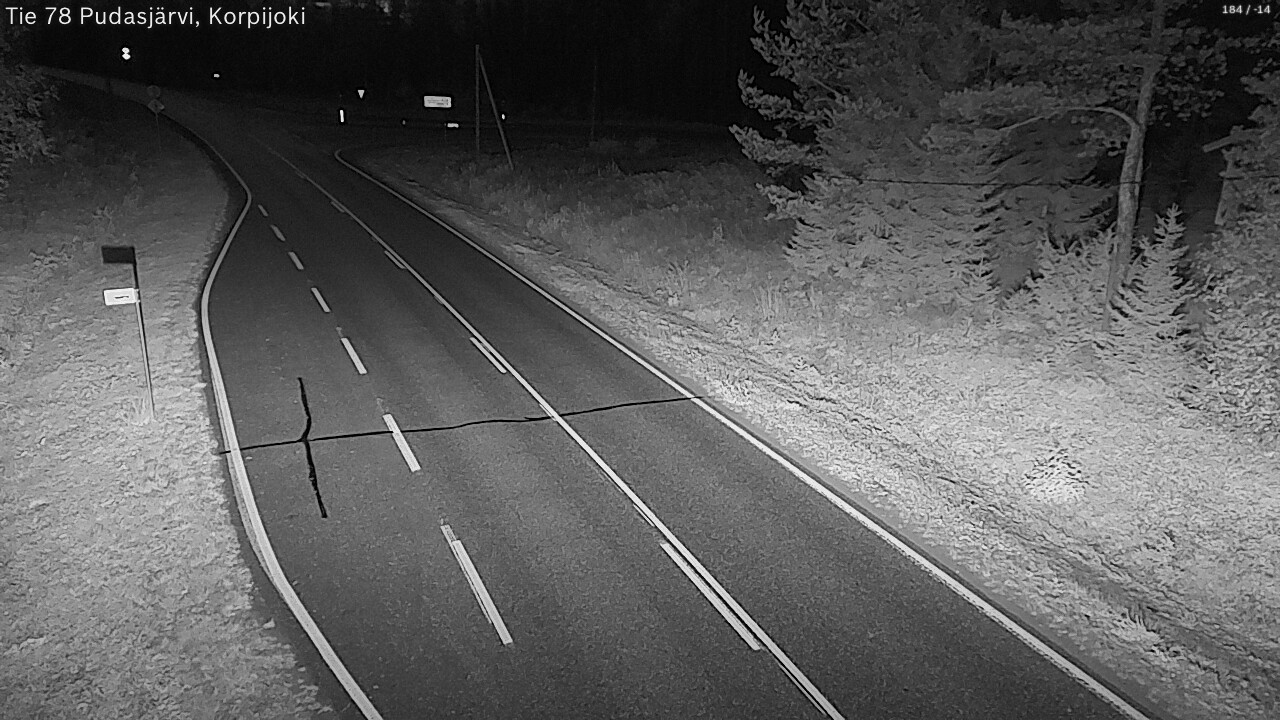 Weather Camera Image Road 78 Pudasjärvi, Korpijoki, Pudasjärvi, Pohjois-Pohjanmaa