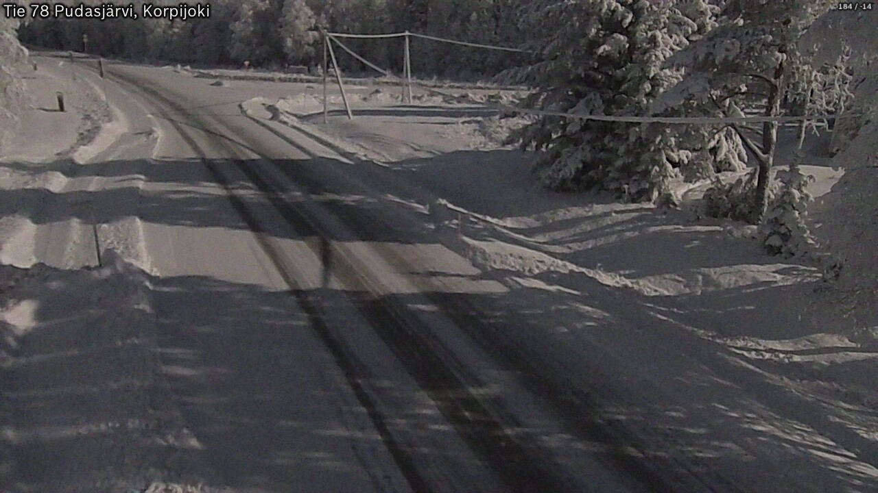 Weather Camera Image Road 78 Pudasjärvi, Korpijoki, Pudasjärvi, Pohjois-Pohjanmaa
