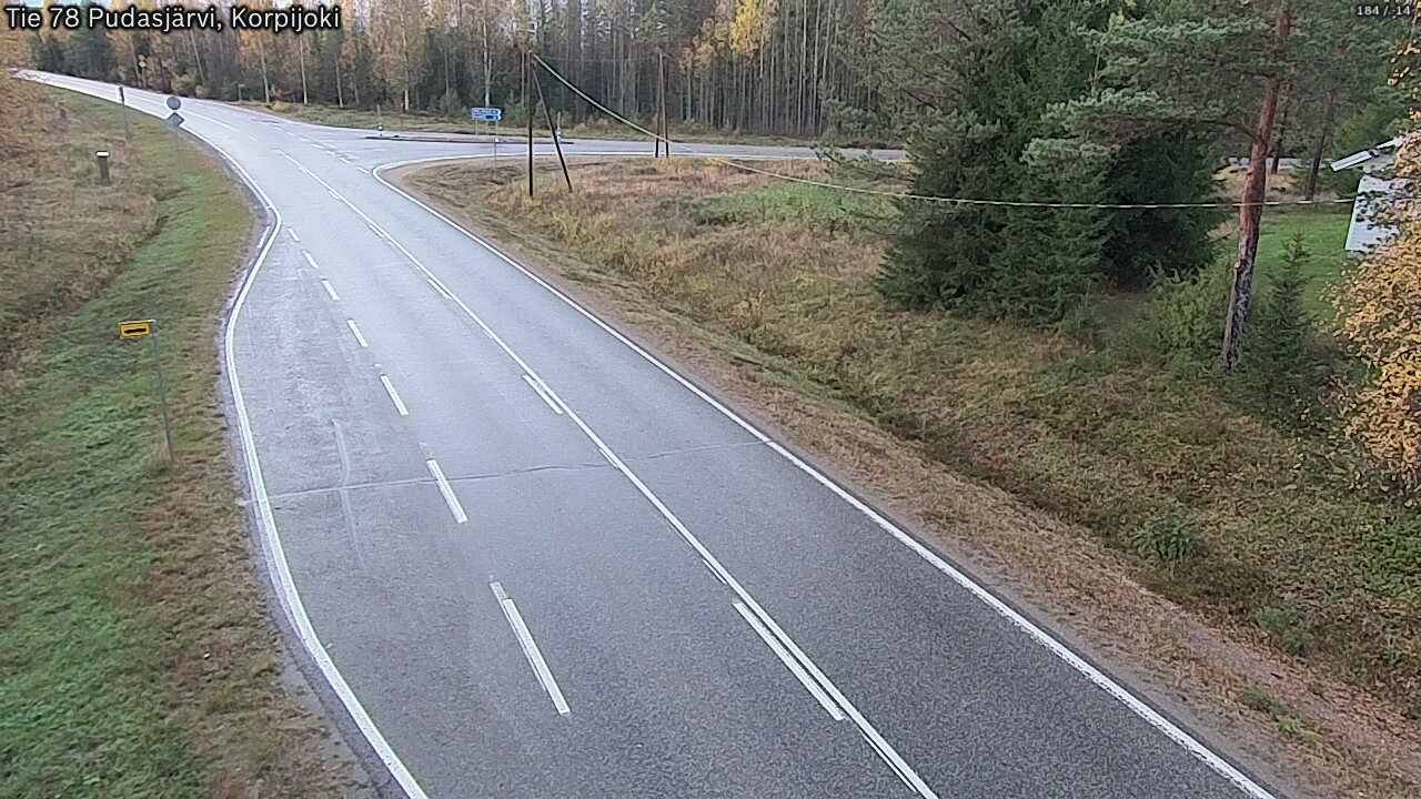 Weather Camera Image Road 78 Pudasjärvi, Korpijoki, Pudasjärvi, Pohjois-Pohjanmaa