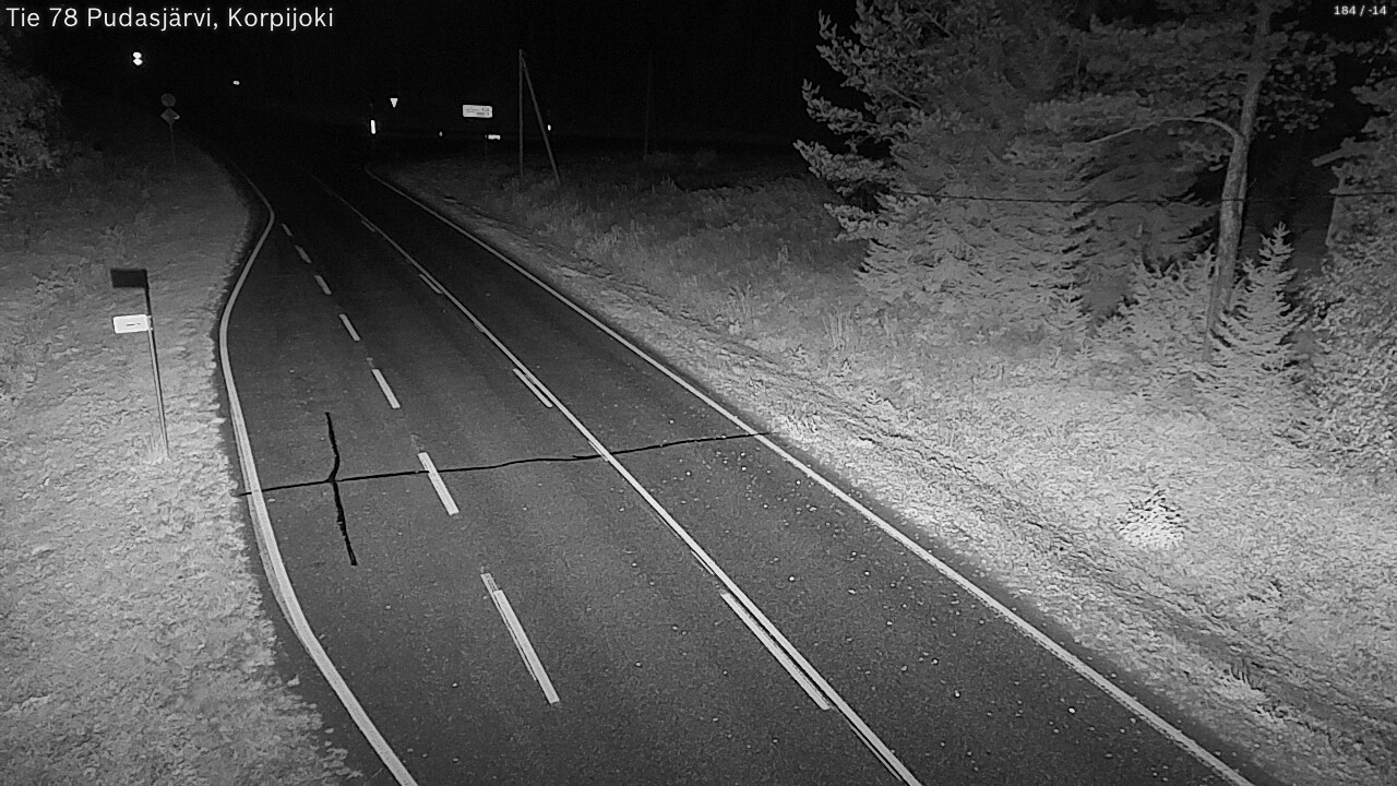 Weather Camera Image Road 78 Pudasjärvi, Korpijoki, Pudasjärvi, Pohjois-Pohjanmaa