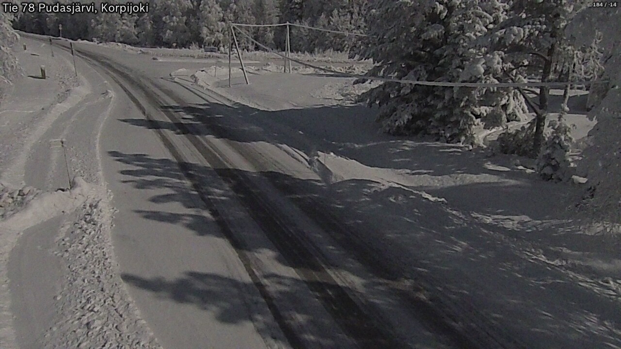 Weather Camera Image Road 78 Pudasjärvi, Korpijoki, Pudasjärvi, Pohjois-Pohjanmaa