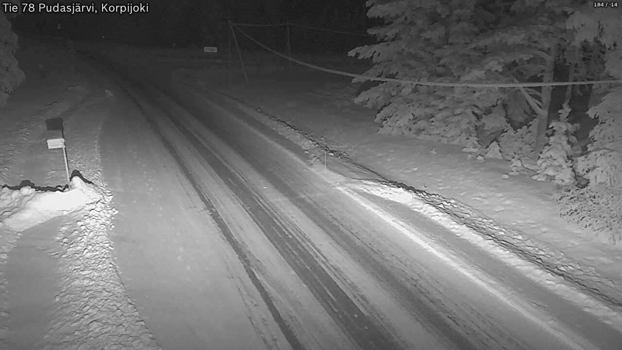 Weather Camera Image Väg 78 Pudasjärvi, Korpijoki, Pudasjärvi, Pohjois-Pohjanmaa
