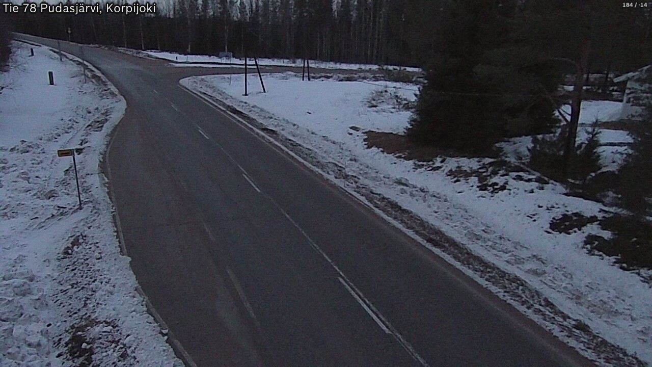 Kelikamerat Kuva Tie 78 Pudasjärvi, Korpijo, Pudasjärvi, Pohjois-Pohjanmaa
