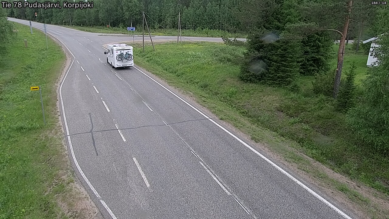 Weather Camera Image Road 78 Pudasjärvi, Korpijoki, Pudasjärvi, Pohjois-Pohjanmaa
