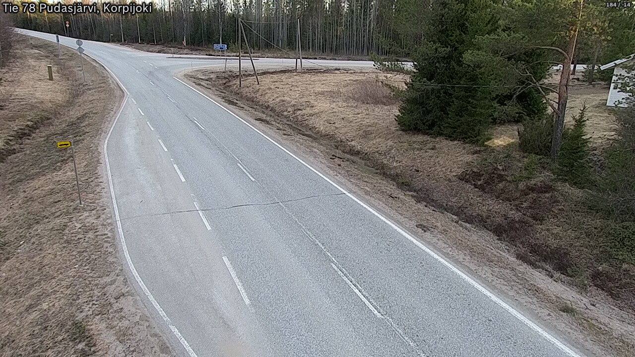 Weather Camera Image Road 78 Pudasjärvi, Korpijoki, Pudasjärvi, Pohjois-Pohjanmaa