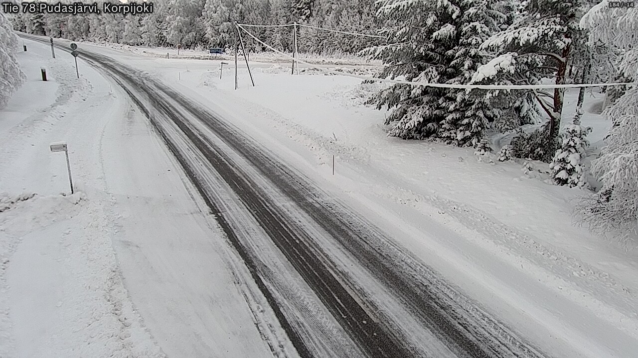 Weather Camera Image Väg 78 Pudasjärvi, Korpijoki, Pudasjärvi, Pohjois-Pohjanmaa