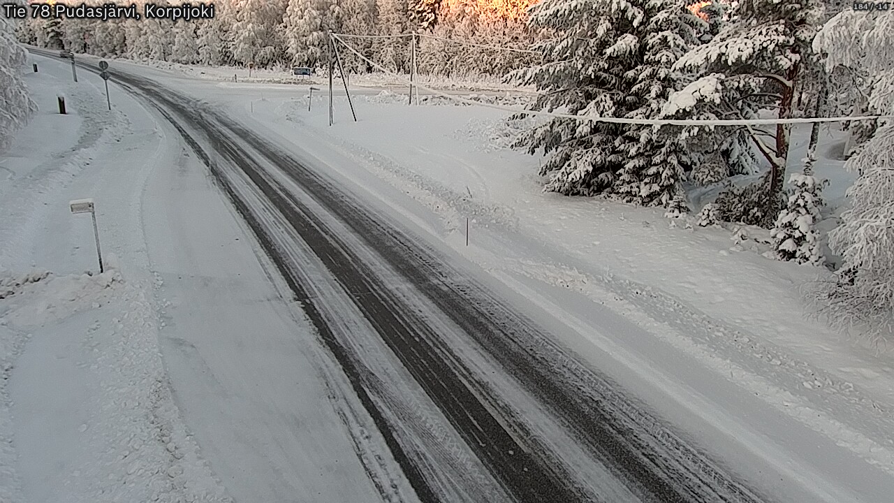 Weather Camera Image Road 78 Pudasjärvi, Korpijoki, Pudasjärvi, Pohjois-Pohjanmaa