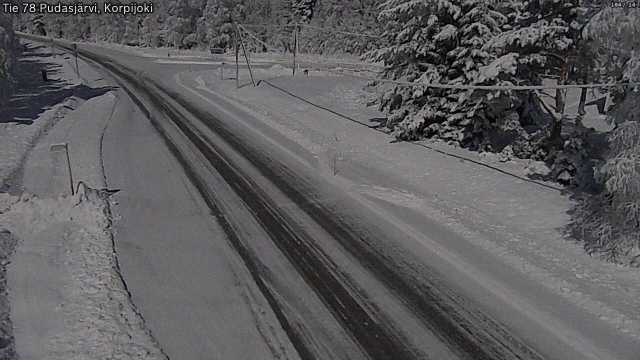 Weather Camera Image Road 78 Pudasjärvi, Korpijoki, Pudasjärvi, Pohjois-Pohjanmaa