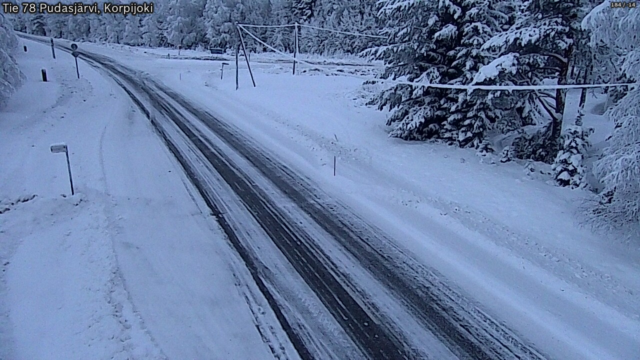 Weather Camera Image Väg 78 Pudasjärvi, Korpijoki, Pudasjärvi, Pohjois-Pohjanmaa