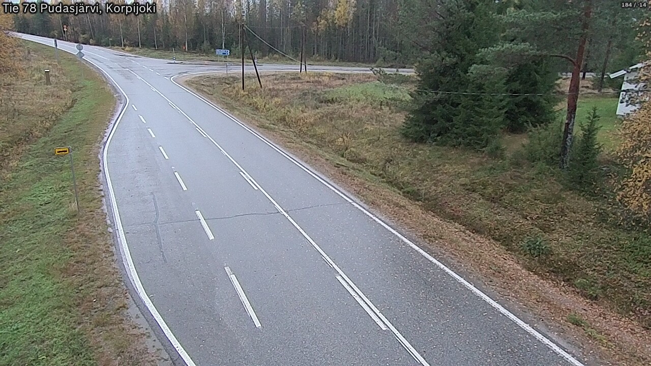 Weather Camera Image Road 78 Pudasjärvi, Korpijoki, Pudasjärvi, Pohjois-Pohjanmaa
