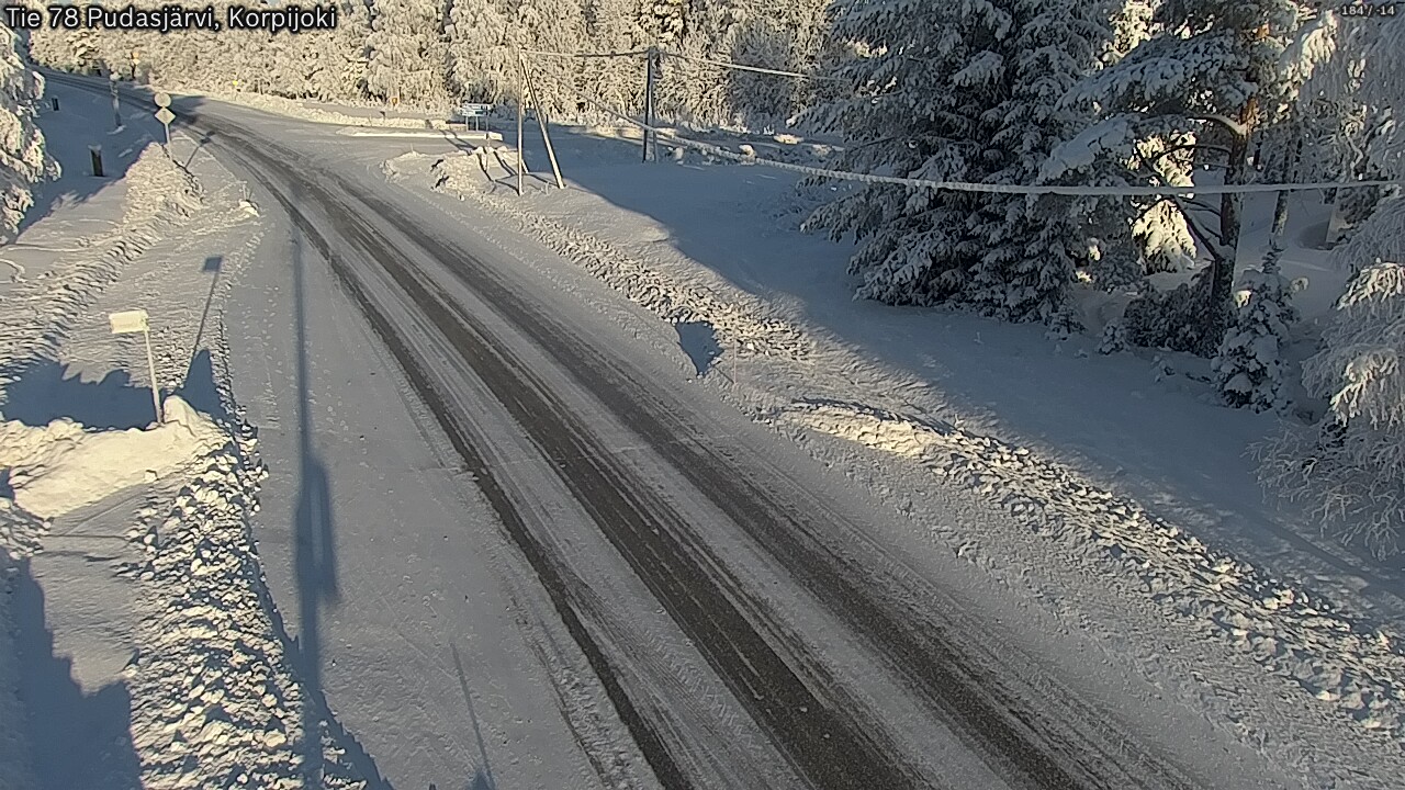 Weather Camera Image Road 78 Pudasjärvi, Korpijoki, Pudasjärvi, Pohjois-Pohjanmaa