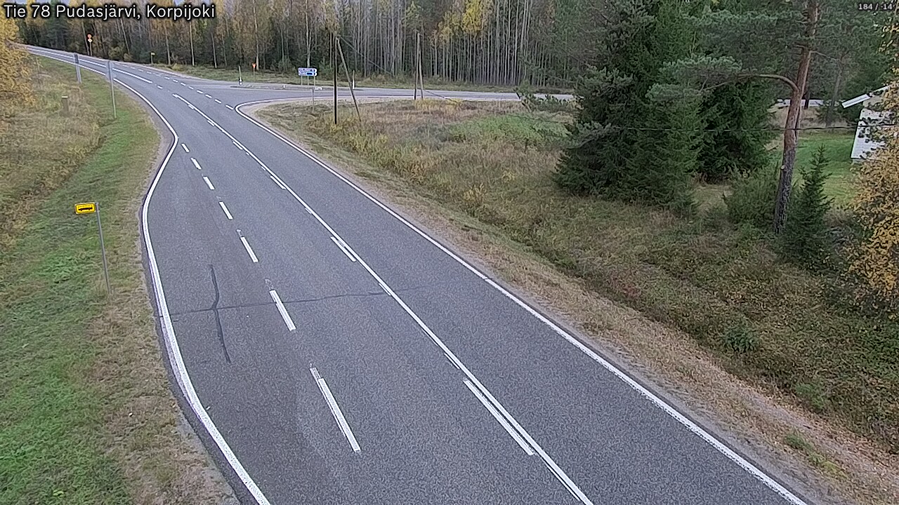 Weather Camera Image Road 78 Pudasjärvi, Korpijoki, Pudasjärvi, Pohjois-Pohjanmaa