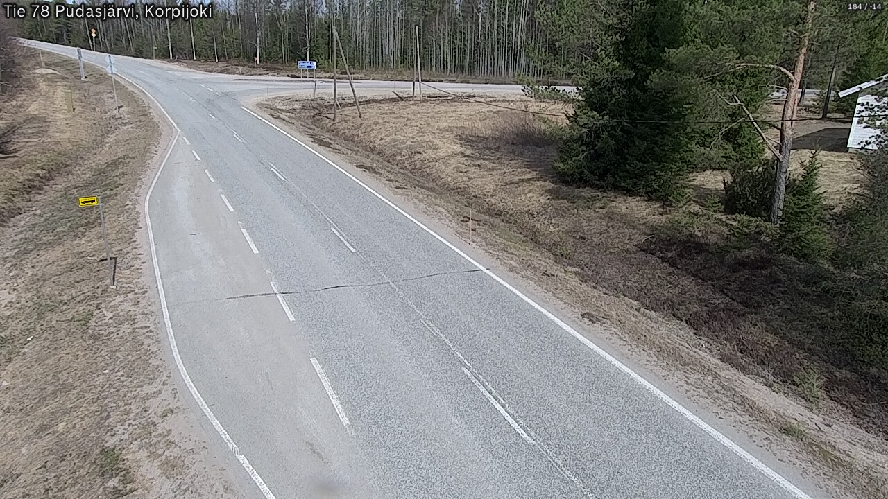 Weather Camera Image Road 78 Pudasjärvi, Korpijoki, Pudasjärvi, Pohjois-Pohjanmaa