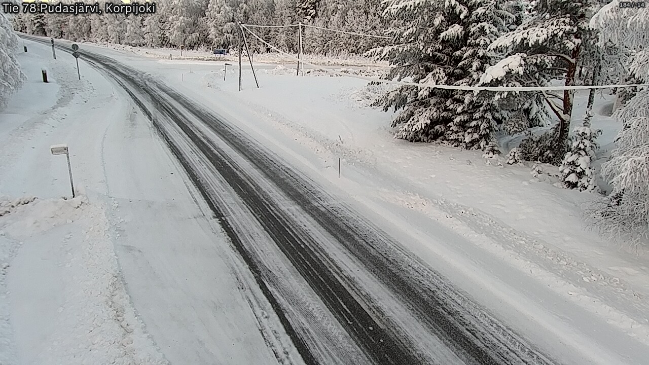 Weather Camera Image Väg 78 Pudasjärvi, Korpijoki, Pudasjärvi, Pohjois-Pohjanmaa