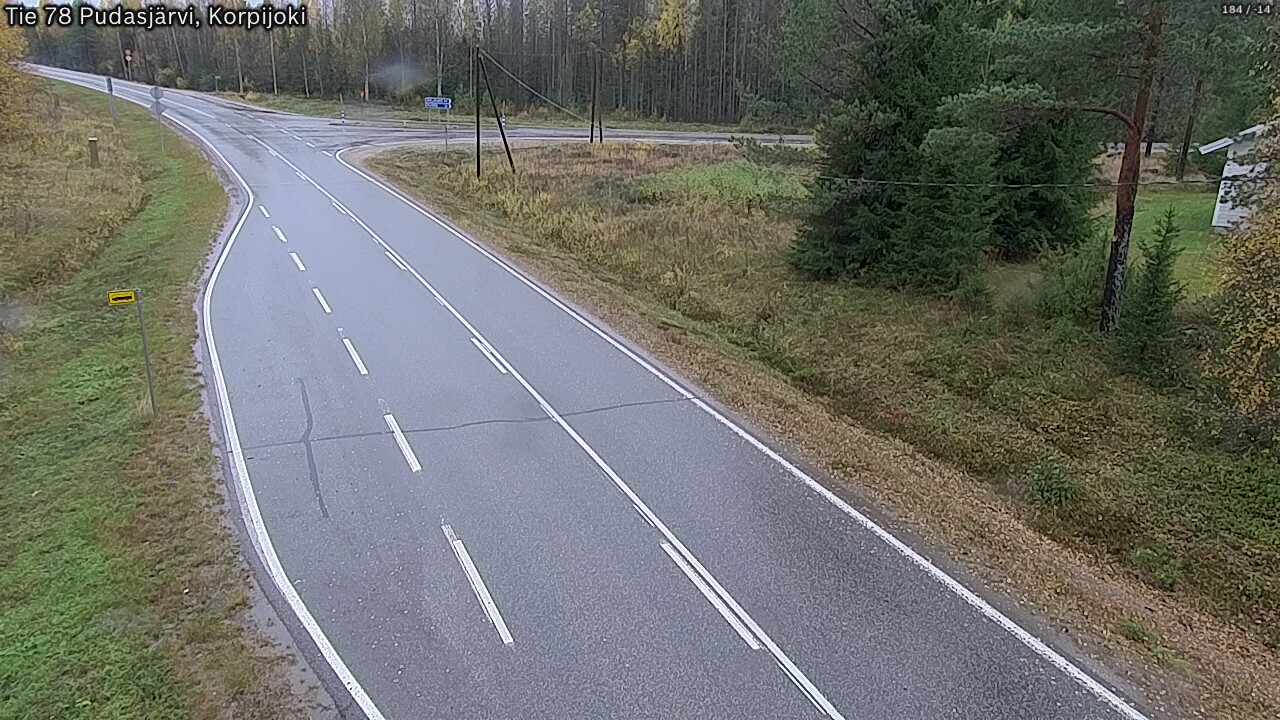 Weather Camera Image Road 78 Pudasjärvi, Korpijoki, Pudasjärvi, Pohjois-Pohjanmaa