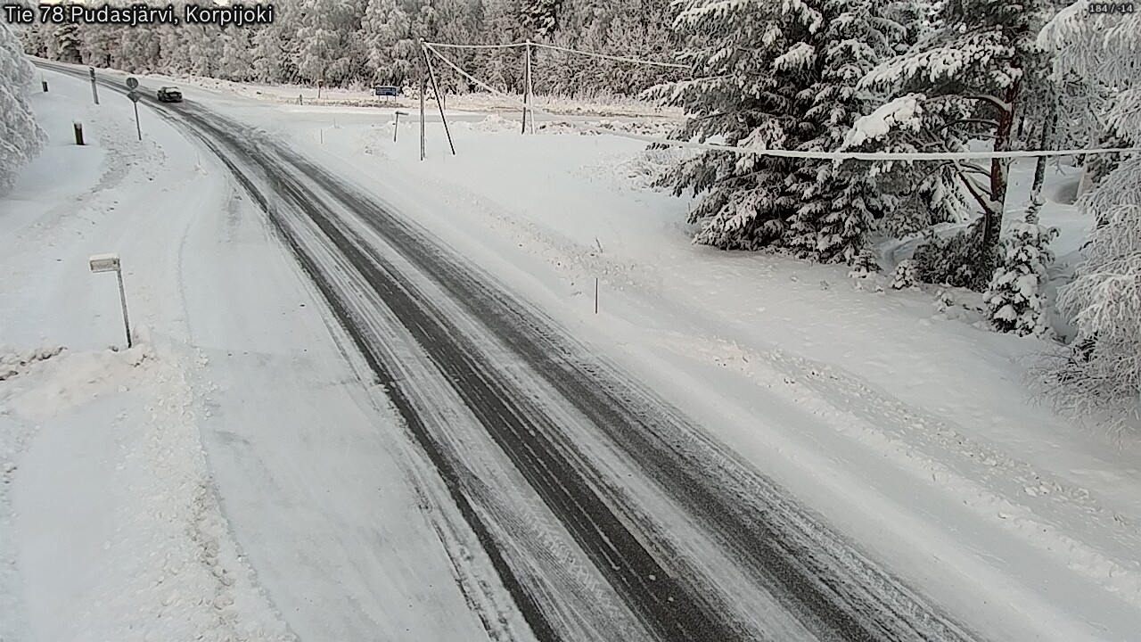 Weather Camera Image Väg 78 Pudasjärvi, Korpijoki, Pudasjärvi, Pohjois-Pohjanmaa