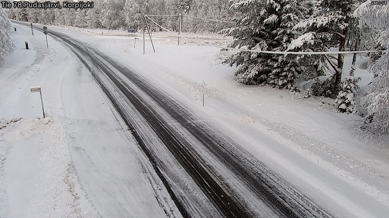 Weather Camera Image Väg 78 Pudasjärvi, Korpijoki, Pudasjärvi, Pohjois-Pohjanmaa
