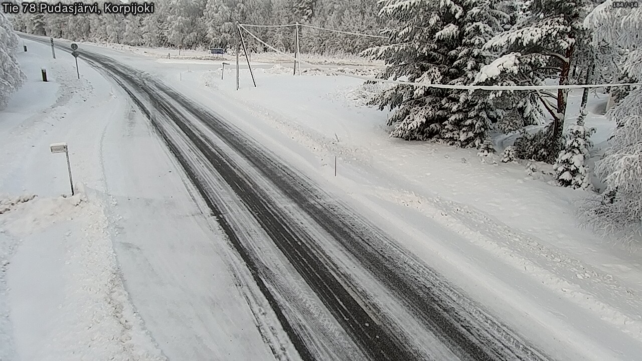 Weather Camera Image Väg 78 Pudasjärvi, Korpijoki, Pudasjärvi, Pohjois-Pohjanmaa