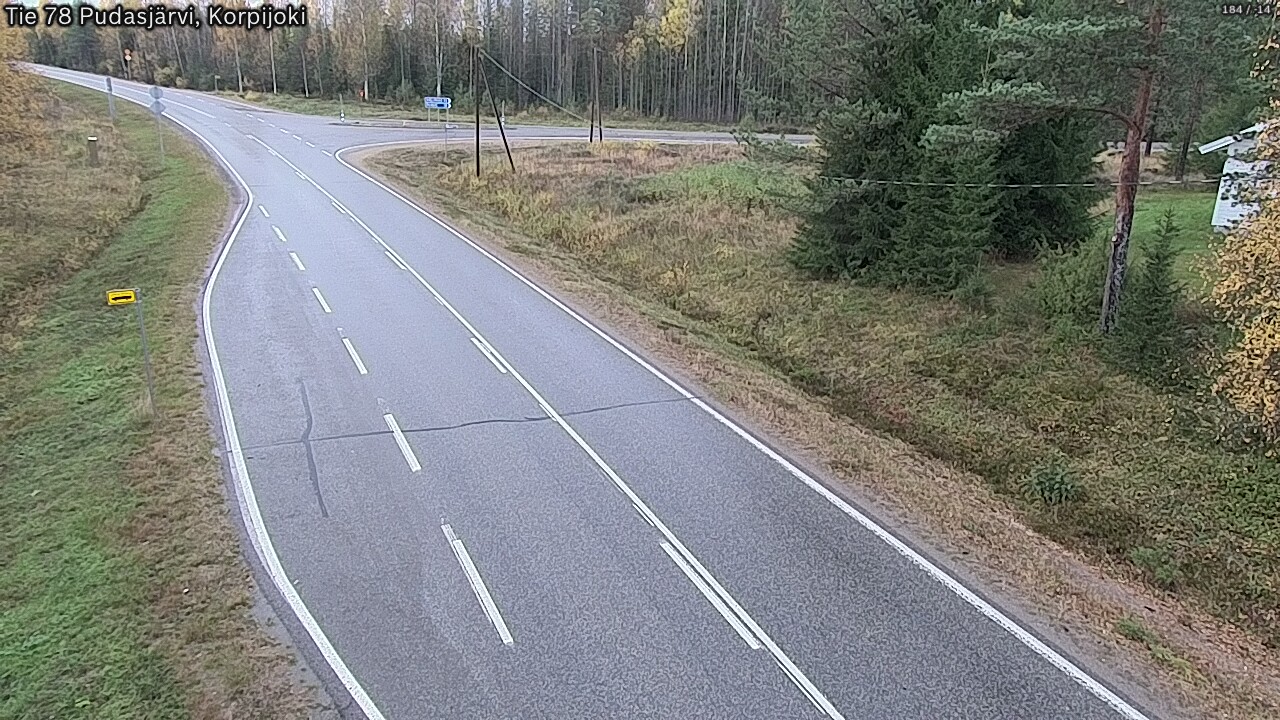 Weather Camera Image Road 78 Pudasjärvi, Korpijoki, Pudasjärvi, Pohjois-Pohjanmaa