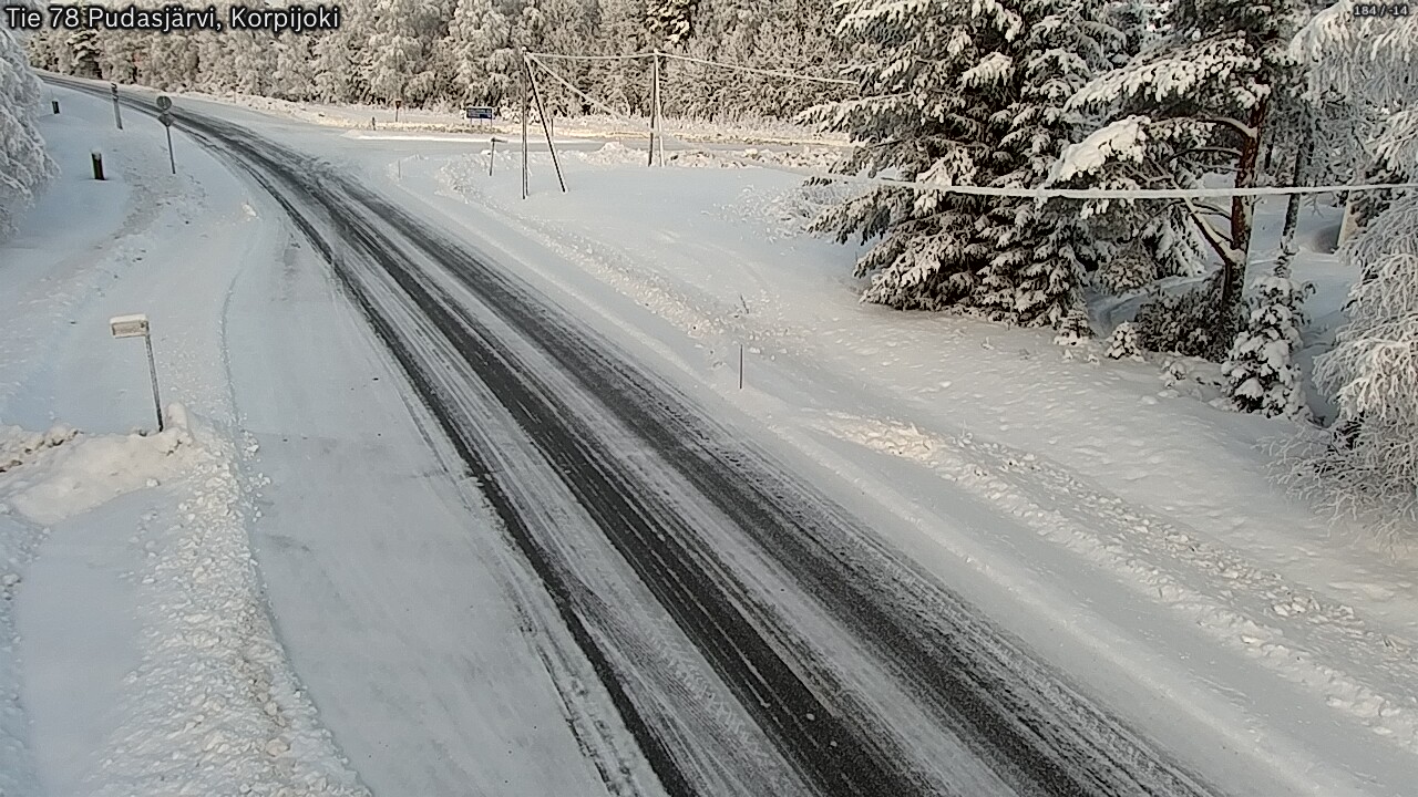 Weather Camera Image Väg 78 Pudasjärvi, Korpijoki, Pudasjärvi, Pohjois-Pohjanmaa