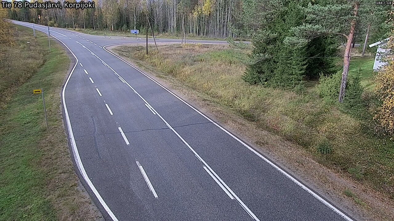 Weather Camera Image Road 78 Pudasjärvi, Korpijoki, Pudasjärvi, Pohjois-Pohjanmaa