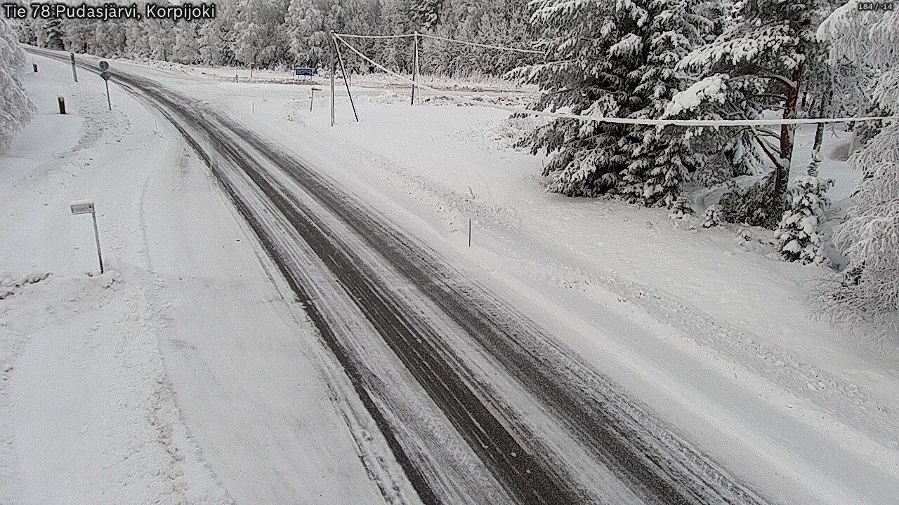 Weather Camera Image Väg 78 Pudasjärvi, Korpijoki, Pudasjärvi, Pohjois-Pohjanmaa