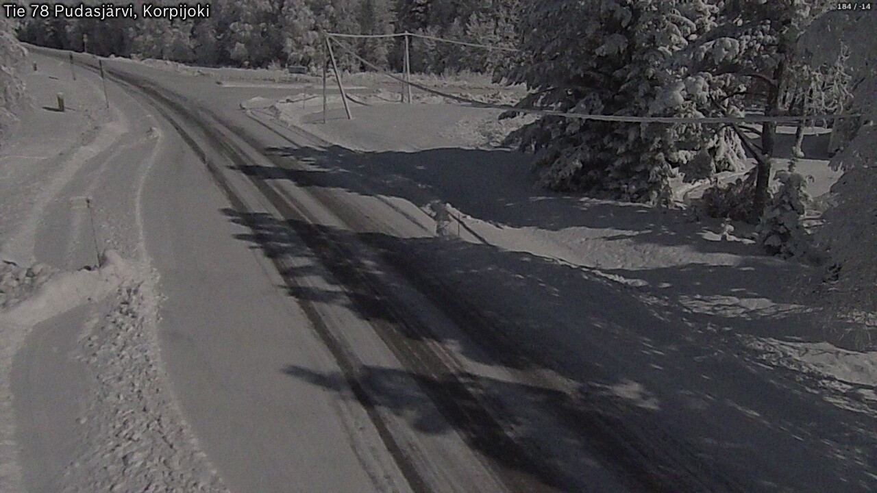 Weather Camera Image Road 78 Pudasjärvi, Korpijoki, Pudasjärvi, Pohjois-Pohjanmaa