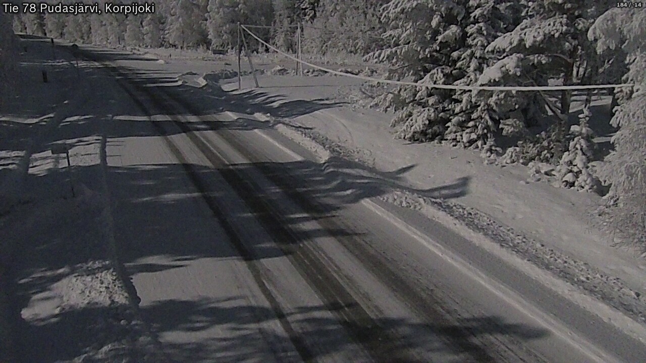 Weather Camera Image Road 78 Pudasjärvi, Korpijoki, Pudasjärvi, Pohjois-Pohjanmaa