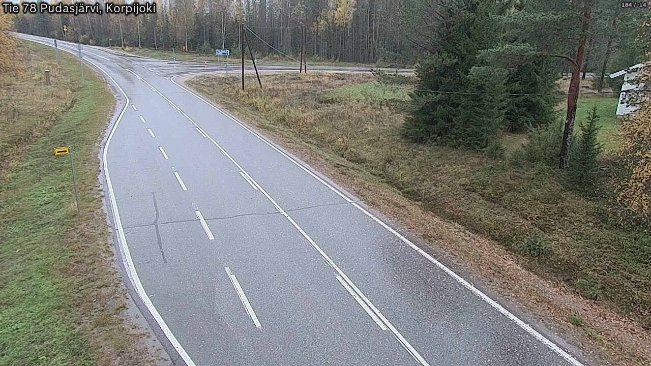 Weather Camera Image Road 78 Pudasjärvi, Korpijoki, Pudasjärvi, Pohjois-Pohjanmaa