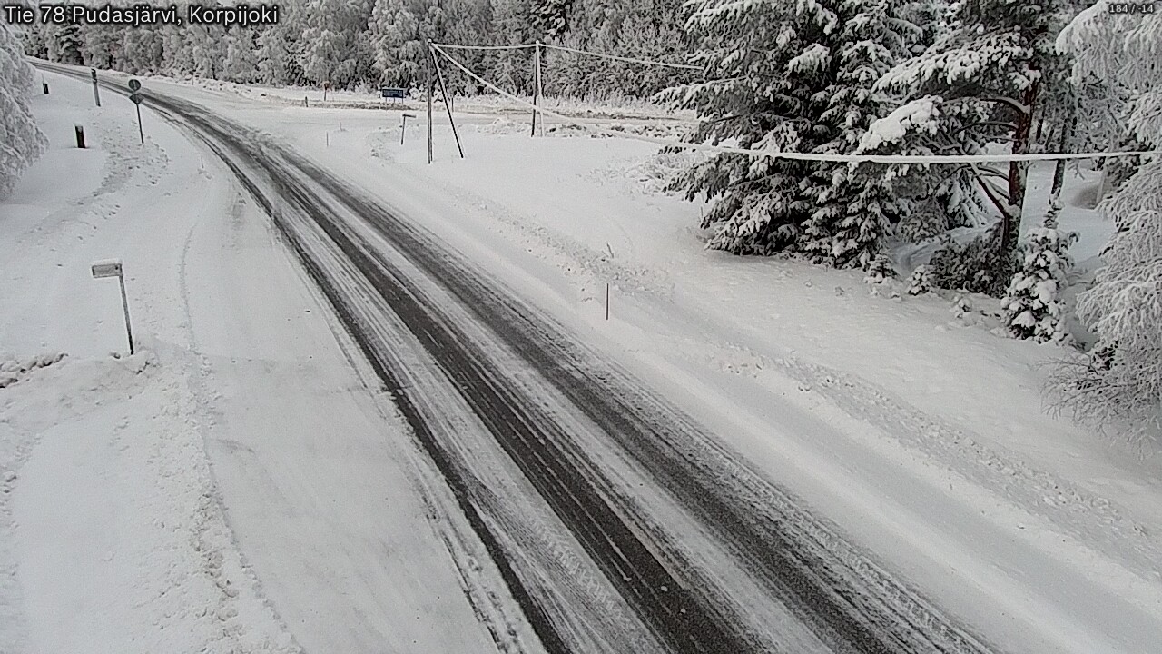 Weather Camera Image Väg 78 Pudasjärvi, Korpijoki, Pudasjärvi, Pohjois-Pohjanmaa