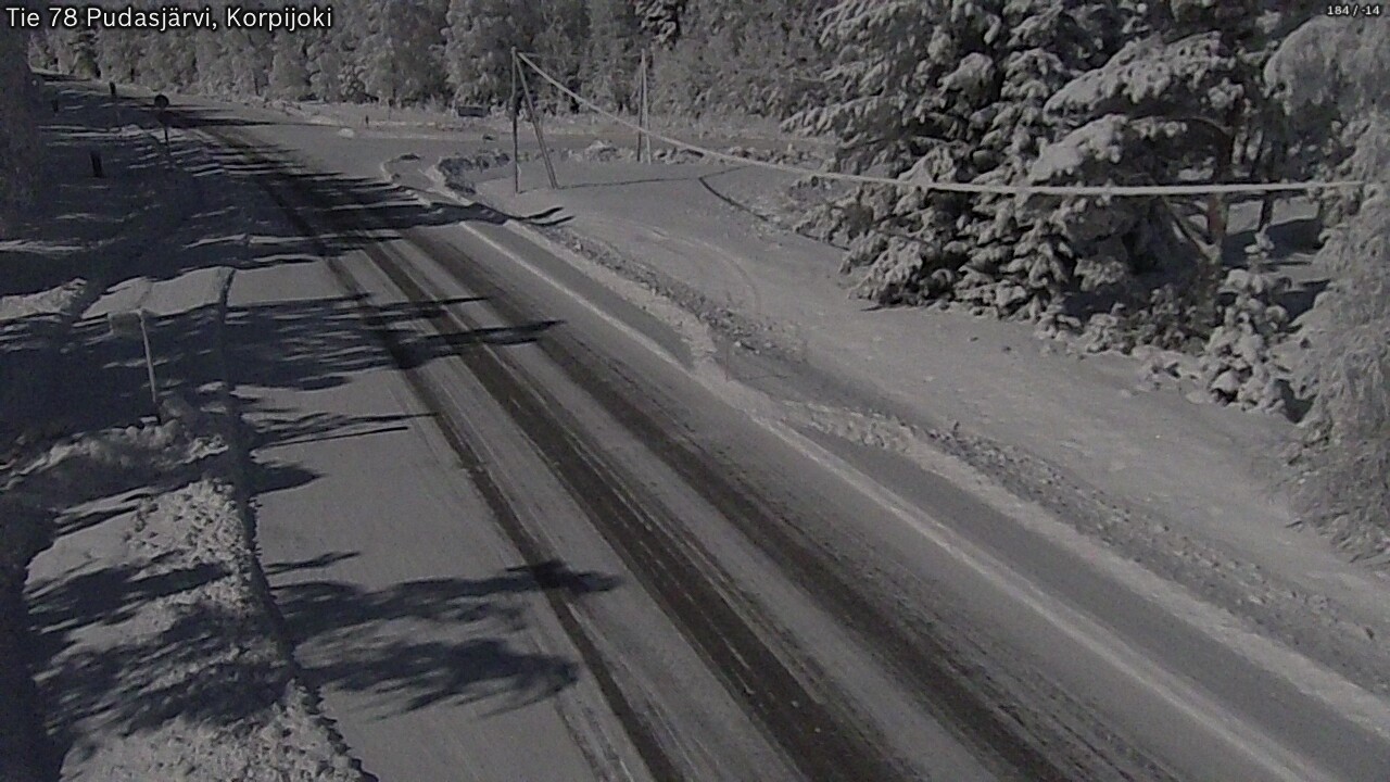 Weather Camera Image Road 78 Pudasjärvi, Korpijoki, Pudasjärvi, Pohjois-Pohjanmaa