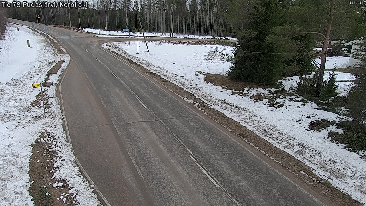 Weather Camera Image Väg 78 Pudasjärvi, Korpijoki, Pudasjärvi, Pohjois-Pohjanmaa