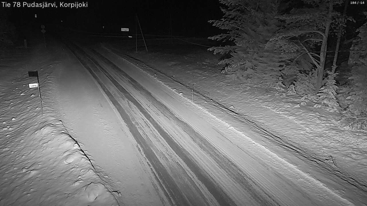 Weather Camera Image Road 78 Pudasjärvi, Korpijoki, Pudasjärvi, Pohjois-Pohjanmaa