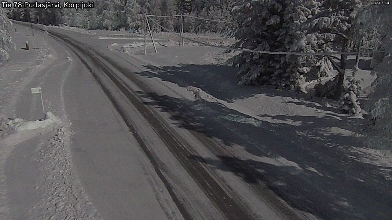 Weather Camera Image Road 78 Pudasjärvi, Korpijoki, Pudasjärvi, Pohjois-Pohjanmaa