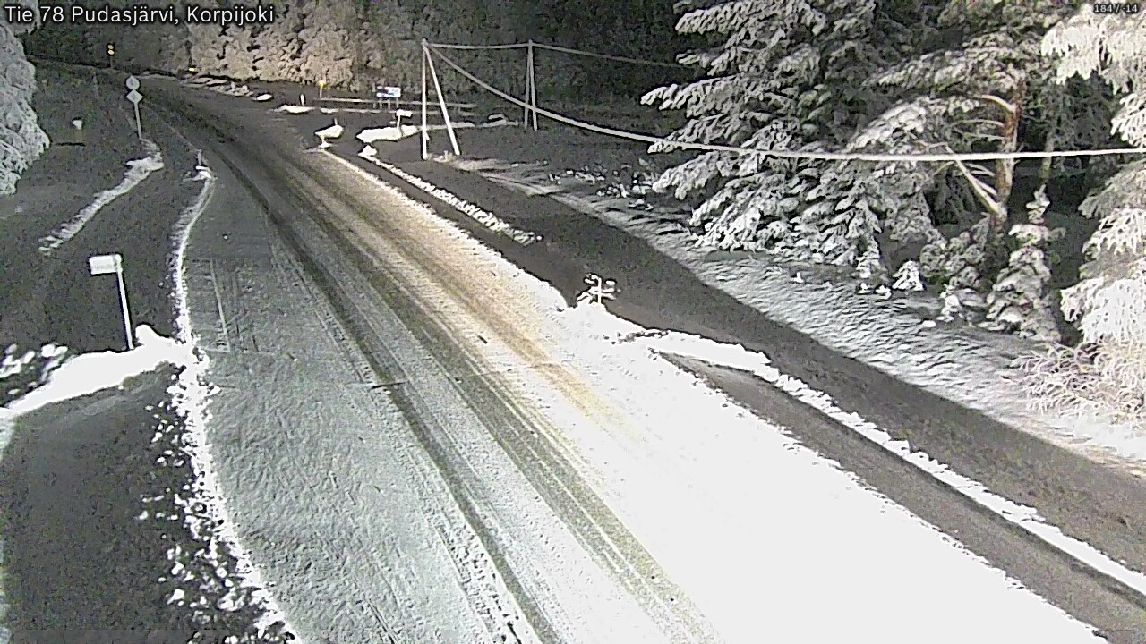 Weather Camera Image Väg 78 Pudasjärvi, Korpijoki, Pudasjärvi, Pohjois-Pohjanmaa