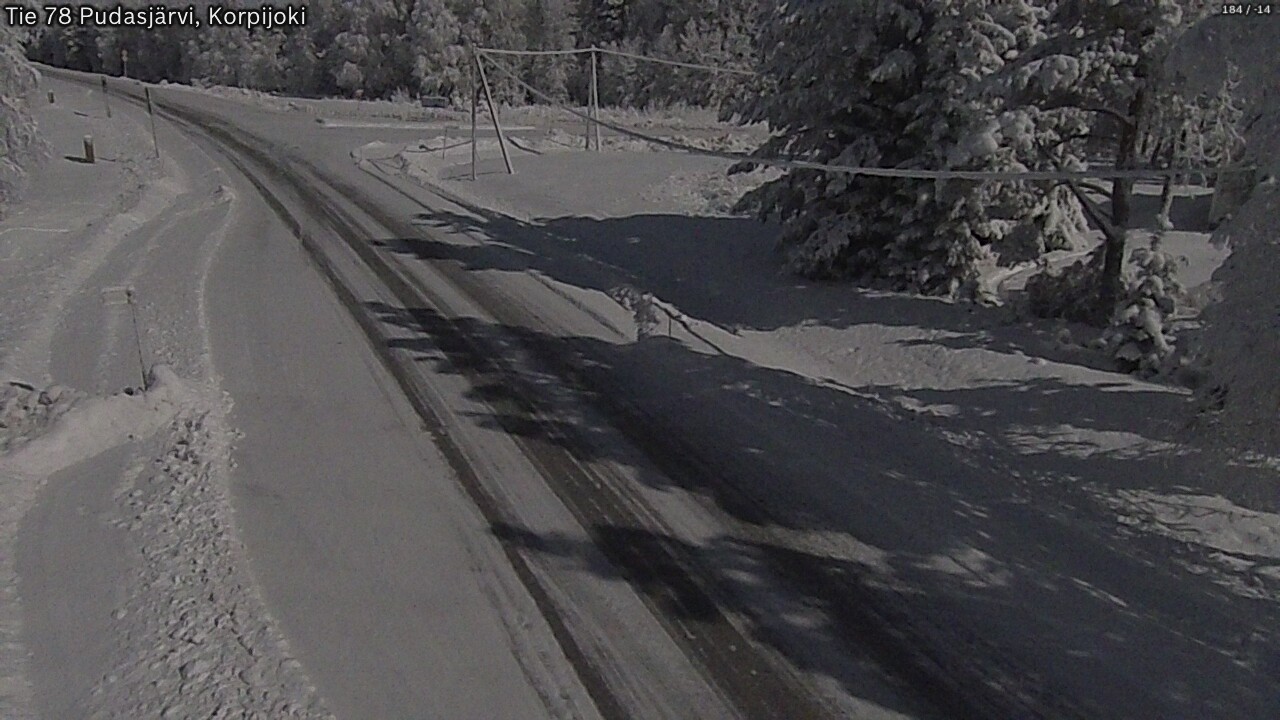 Weather Camera Image Road 78 Pudasjärvi, Korpijoki, Pudasjärvi, Pohjois-Pohjanmaa