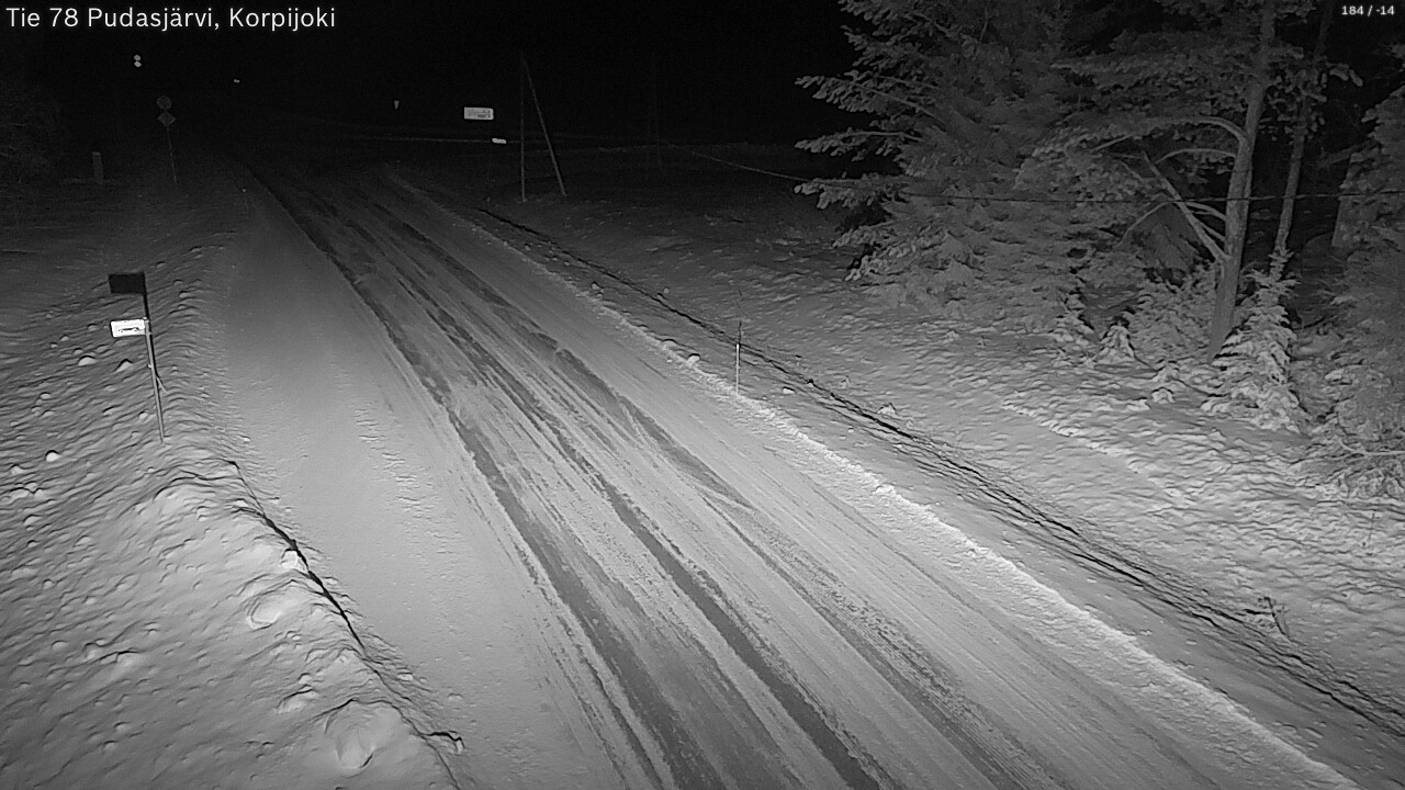 Weather Camera Image Road 78 Pudasjärvi, Korpijoki, Pudasjärvi, Pohjois-Pohjanmaa