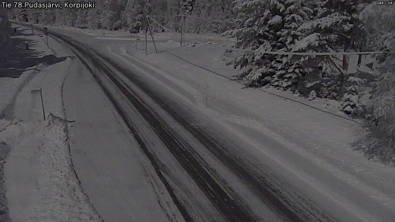 Weather Camera Image Väg 78 Pudasjärvi, Korpijoki, Pudasjärvi, Pohjois-Pohjanmaa